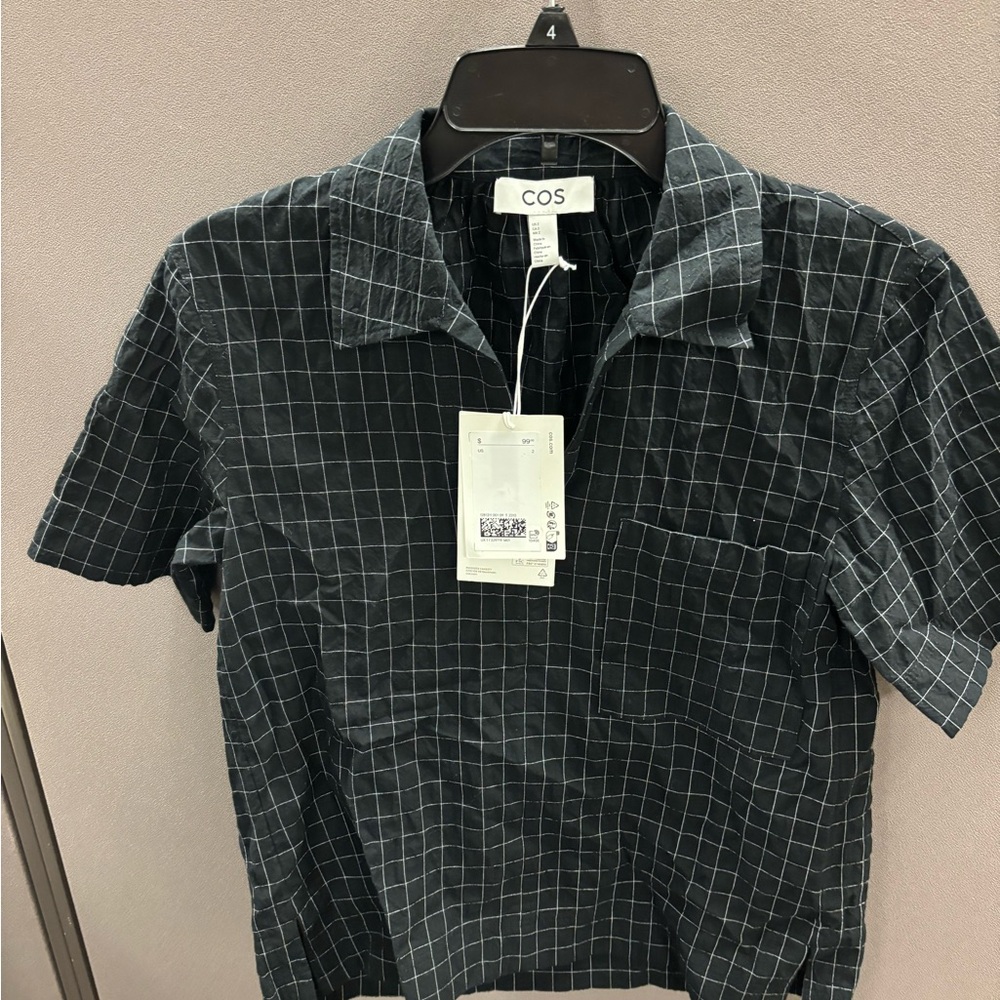 COS Women’s Dark Checkered Shirt Size 2